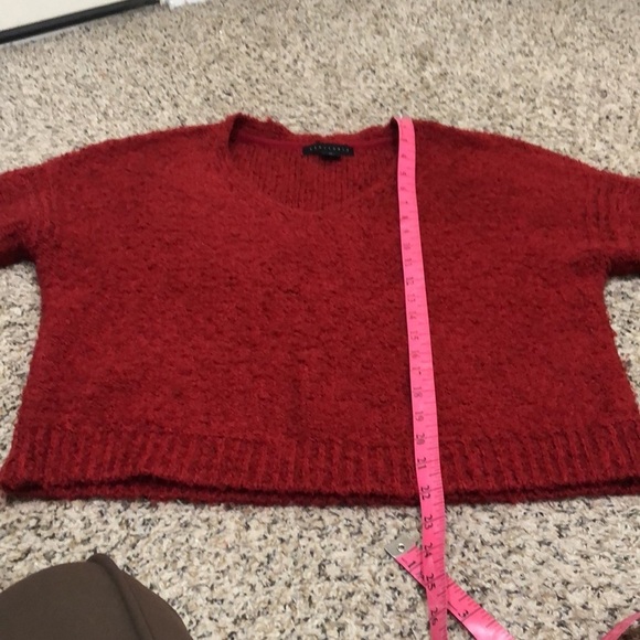 Anthropologie Sanctuary Sweater Size XS Cranberry Red Fuzzy Pullover - Picture 10 of 11